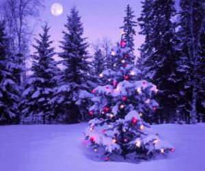 пазл Рождественские деревья в снежном пейзаж &amp;#108